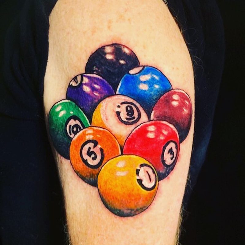 Billiard rack tattoo by Chunkytattoos
