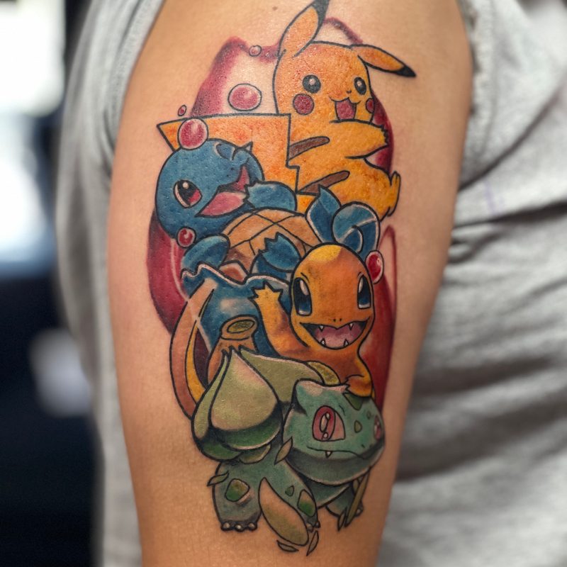 Pokemon starters tattoo by Chunkytattoos