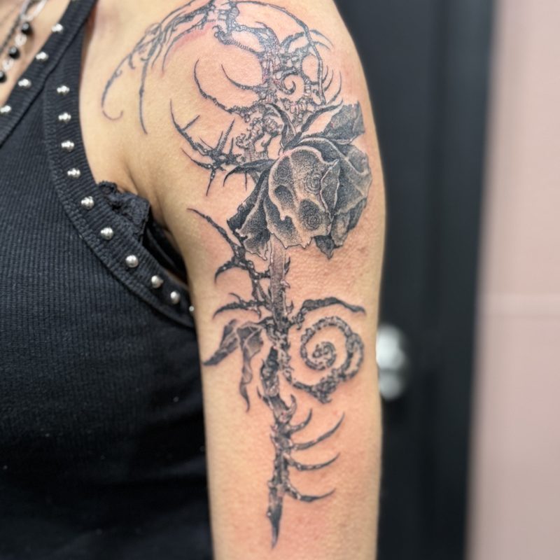 Dark rose tattoo by Morewicked