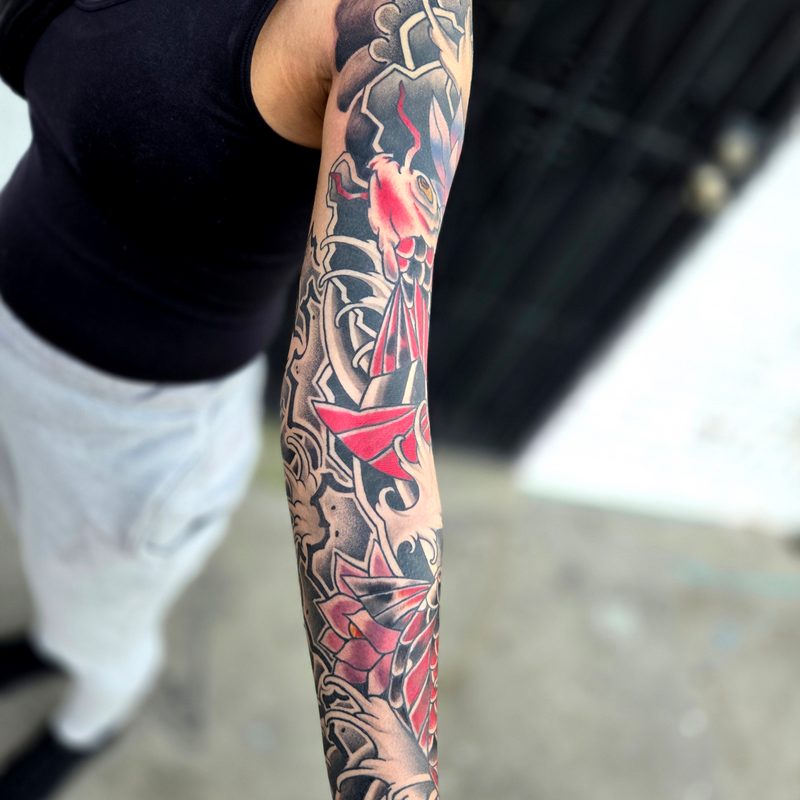 Koi sleeve tattoo by Tediyama