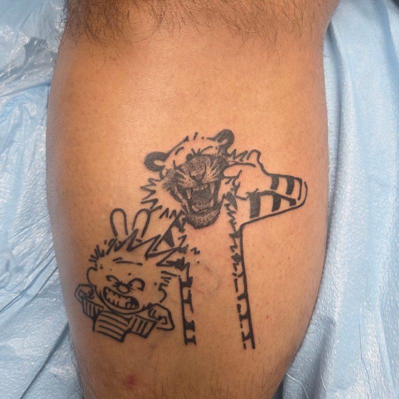 Calvin and Hobbes tattoo by Tediyama
